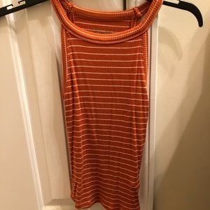 Orange and white striped tank top